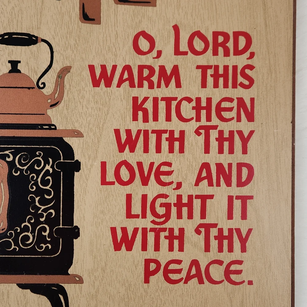 70s Kitchen Prayer, Press board Kitchen decor